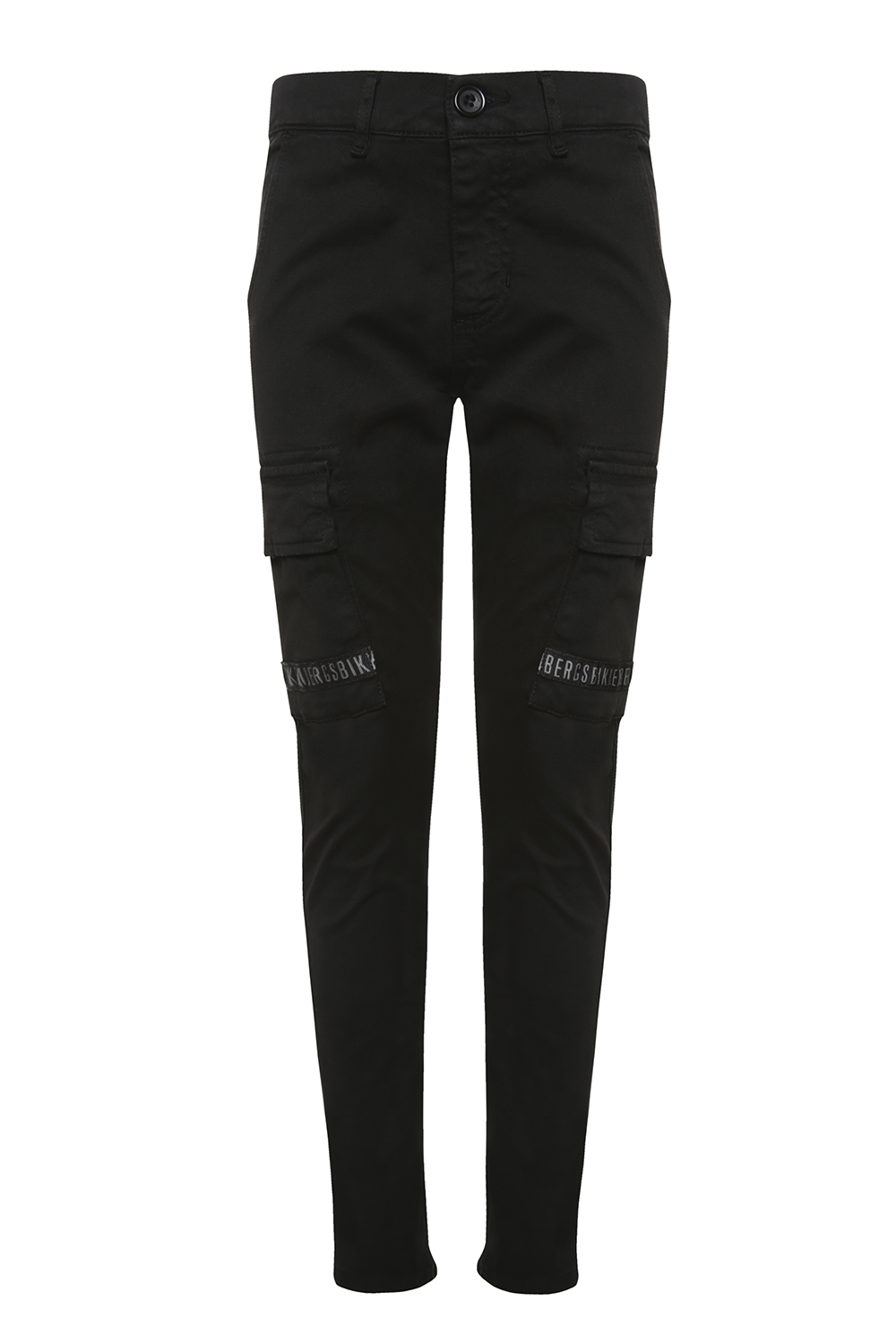 Чёрные брюки с накладными карманами