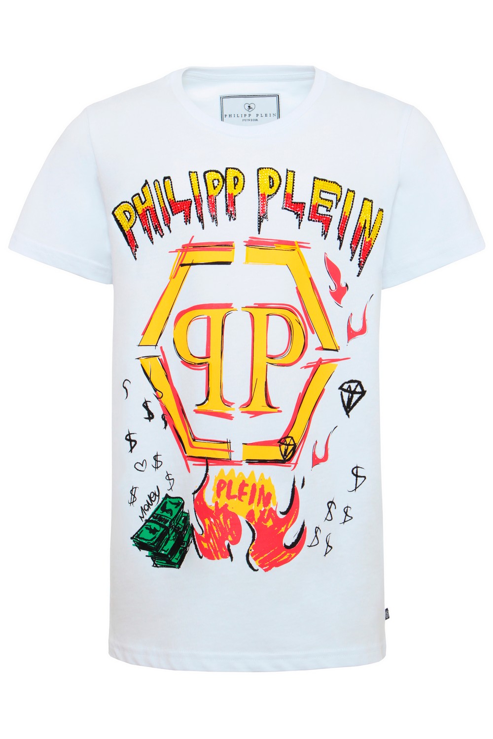 Philipp Plein Однотонная футболка с контрастным принтом