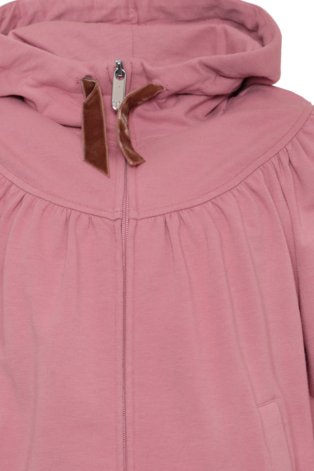 Розовая куртка с капюшоном
