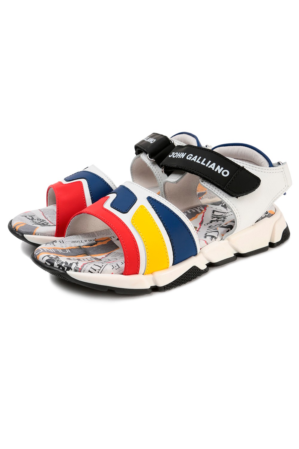 John Galliano Разноцветные сандалии на липучках