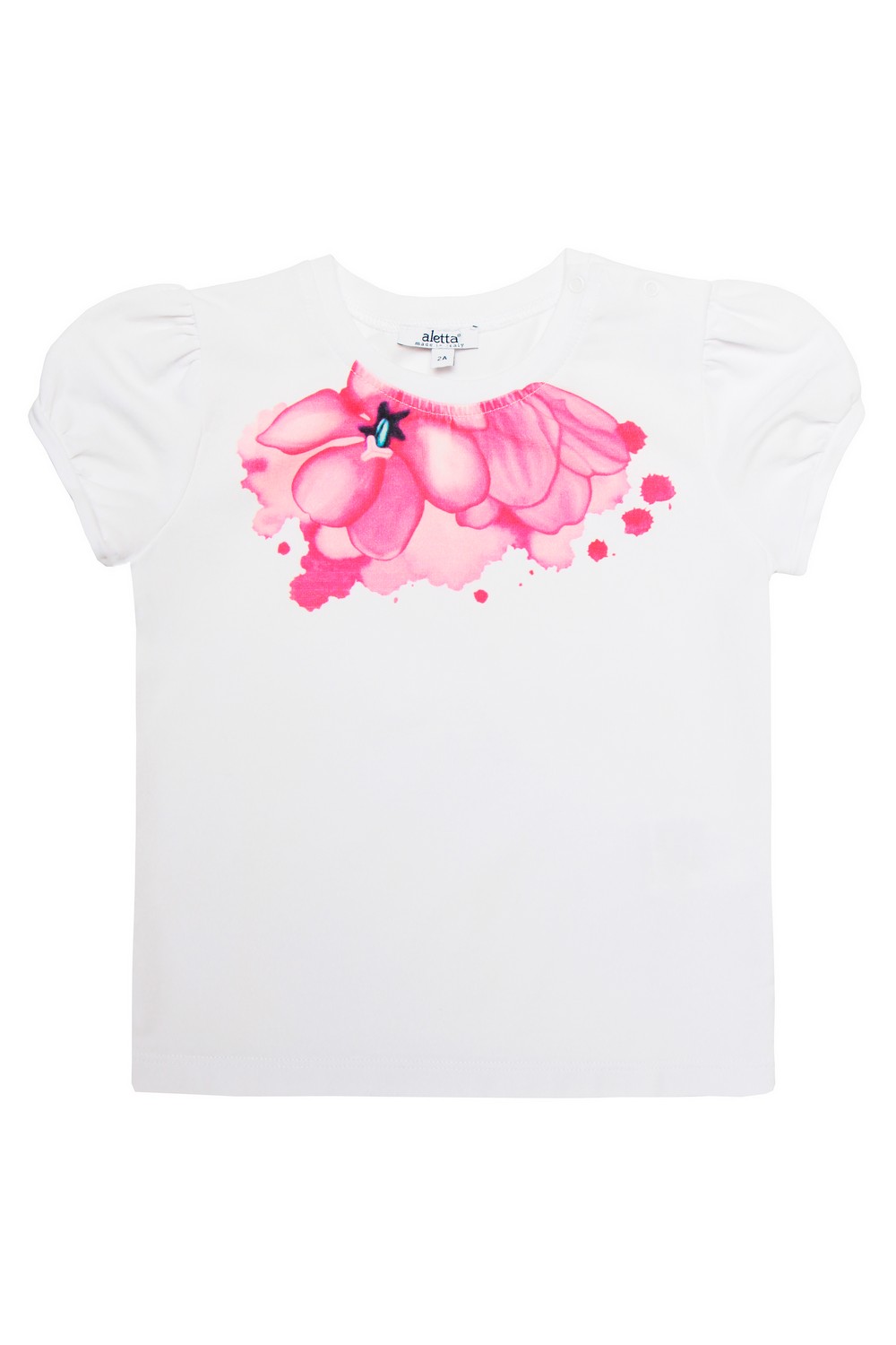 Aletta Baby Однотонная футболка с цветочным принтом