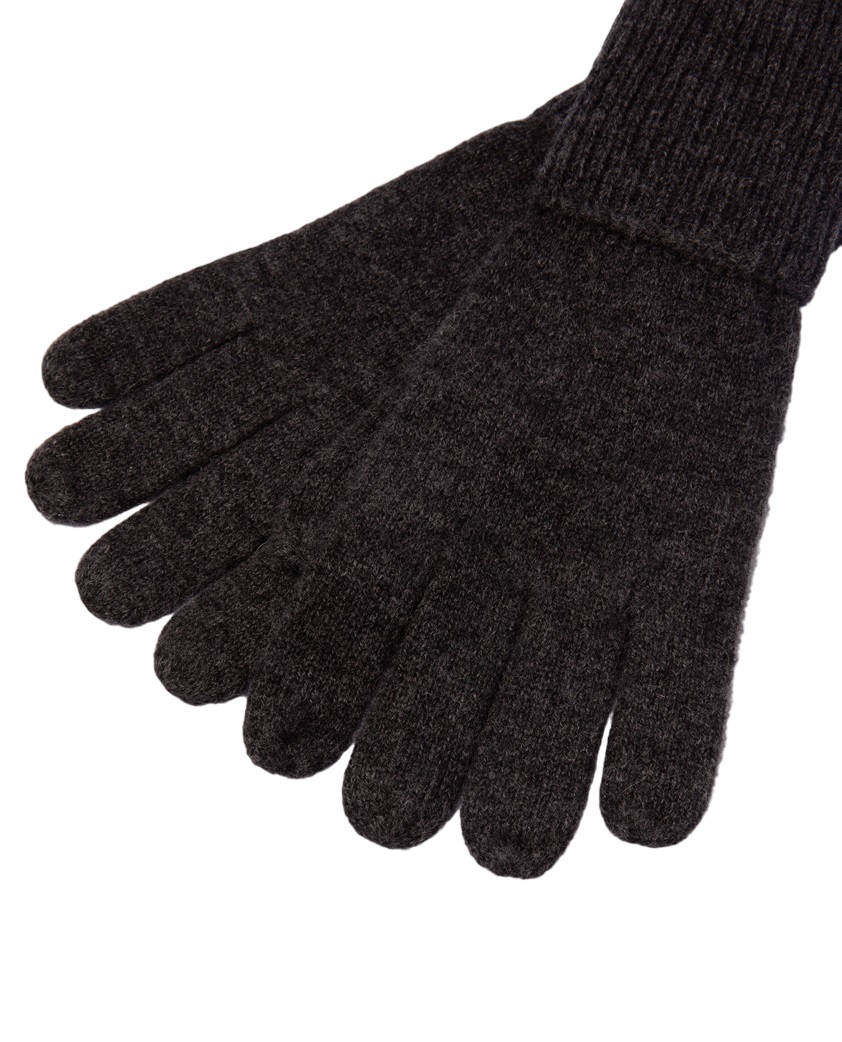 Тёмно-серые перчатки из кашемира