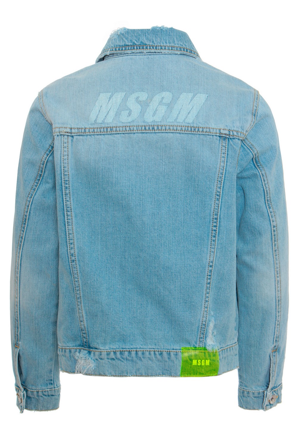 MSGM Джинсовая куртка с потертостями