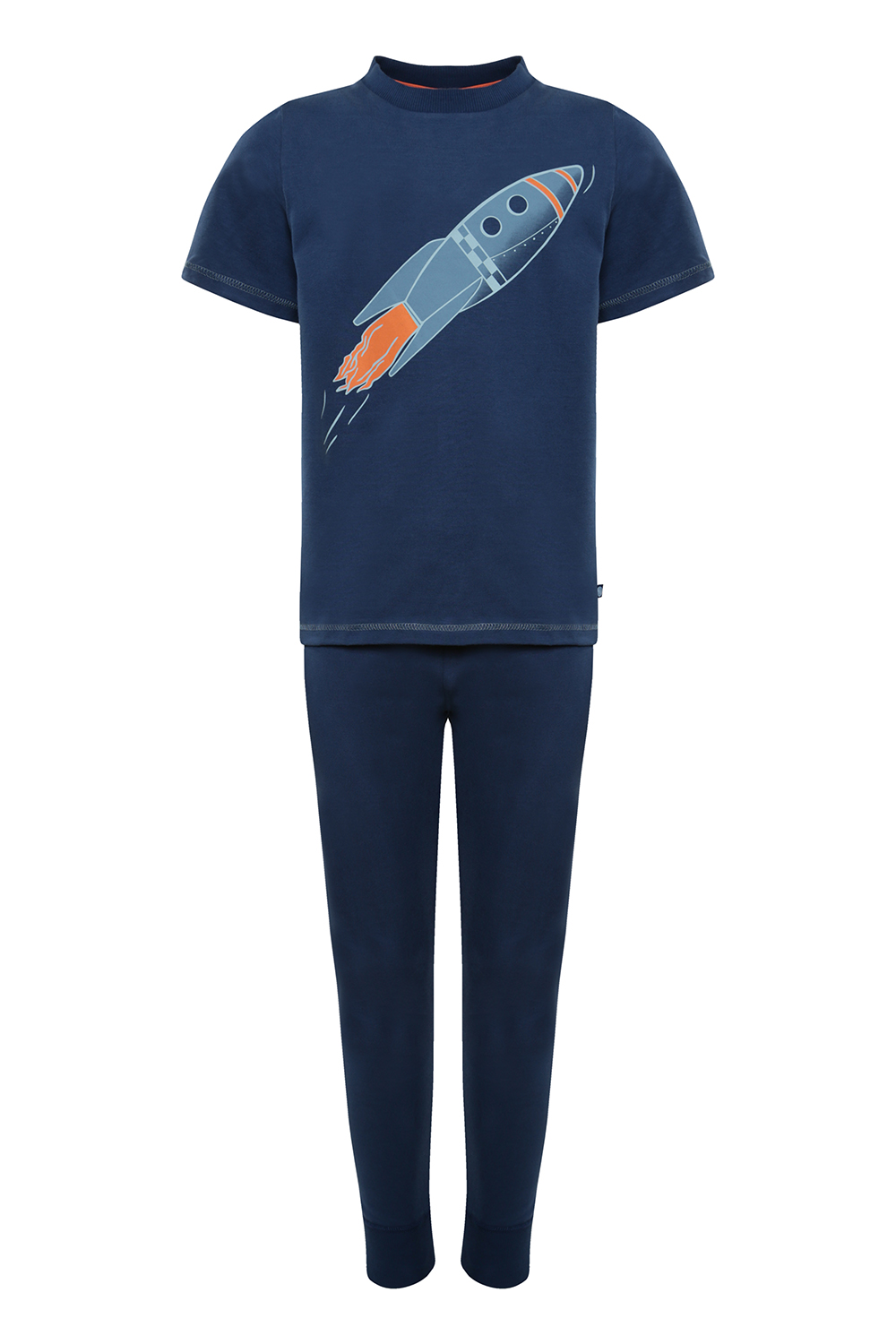 Синяя пижама с принтом ракета