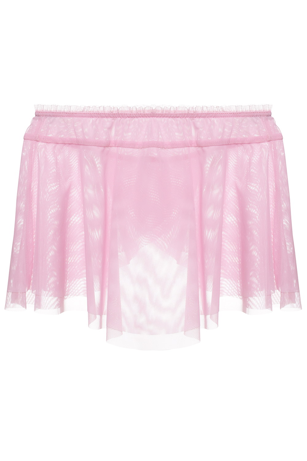 Розовая двухслойная юбка из сетки